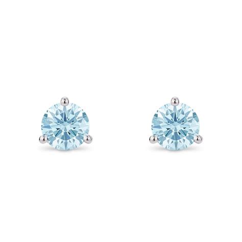 Lightbox 1 00ct Lab Grown Blue Diamond Stud Earrings Bailey S Fine
