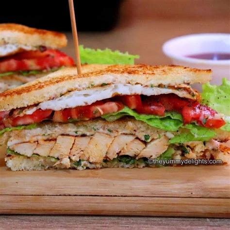 Chicken Club Sandwich Recipe The Yummy Delights