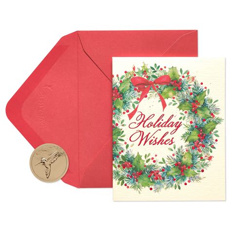 Papyrus Wreath Boxed Holiday Cards 20 Count
