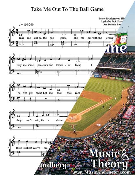 Fd7ca7one, two, three strikes, you're out at the. Take Me Out to the Ball Game Piano Sheet Music ...