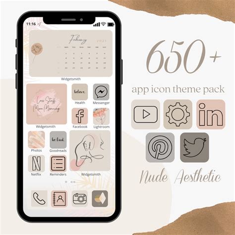 Nude Aesthetic Iphone Ios App Icons Theme Pack Cream Beige Etsy My