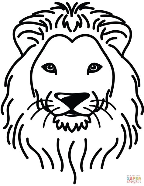 Lion Portrait Coloring Page Free Printable Coloring Pages