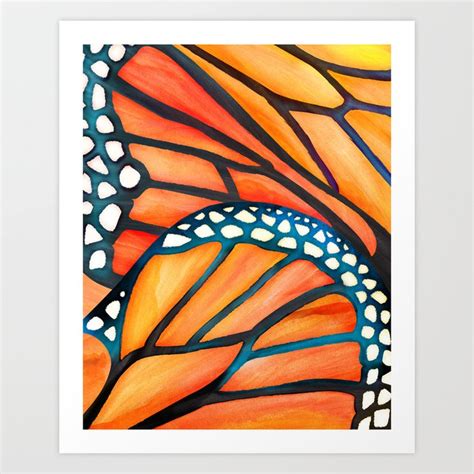 Monarch Butterfly Wings Watercolor Abstract Art Print By Modern