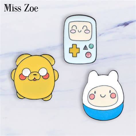 Cute Adventure Time Enamel Pin Finn And Jake Brooches Bag Clothes Lapel