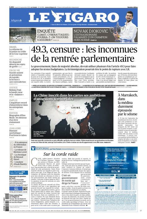 Le Figaro édition Numérique Du 12 Septembre 2023