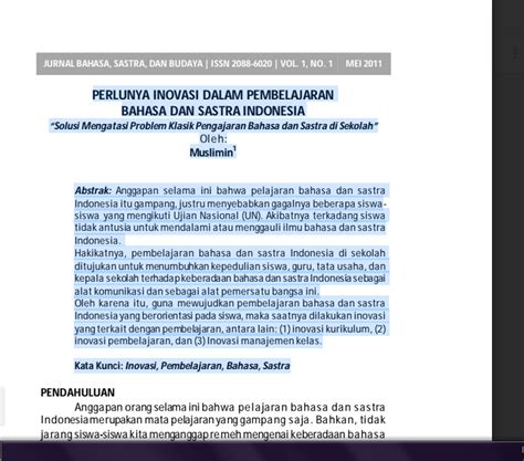 PERLUNYA INOVASI DALAM PEMBELAJARAN “Solusi Mengatasi Problem Klasik