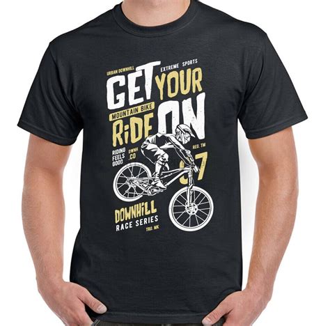 Get Your Ride On Mens Funny Downhill Mountain Biking T Shirt Cycling