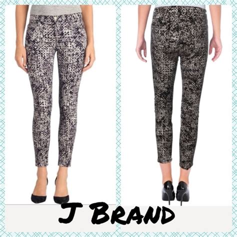 J Brand Jeans J Brand Capri Mid Rise Elysium Tanblack Dot Jeans