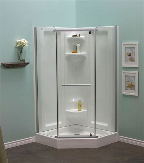 mirolin sorrento 42 inch acrylic frameless neo angle shower stall the home depot canada neo