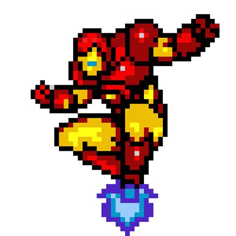 Editing Iron Man Flying Free Online Pixel Art Drawing Tool Pixilart