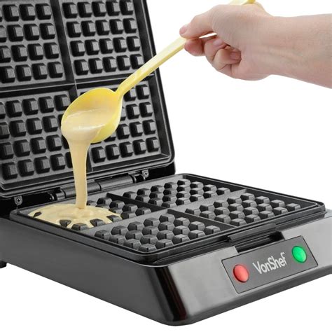 Vonshef Quad Waffle Maker 1200 Watt Free 2 Year Warranty