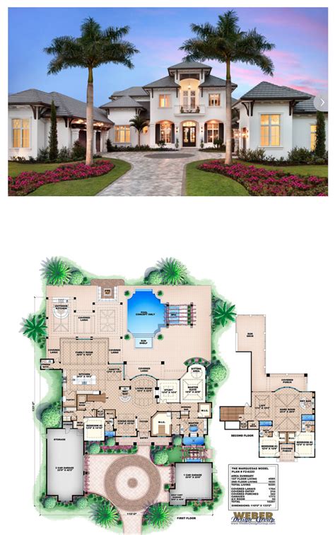 Beach House Plan: Caribbean Style Golf Course Home Floor ...