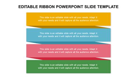 Editable Ribbon Powerpoint Slide Template Design