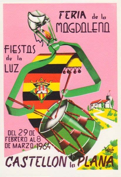 Cartel Fiestas De La Magdalena Castellón Año 1964 Castellon Magdalena