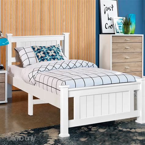 Buy Single Size Wooden Bed Frame White Online In Australia
