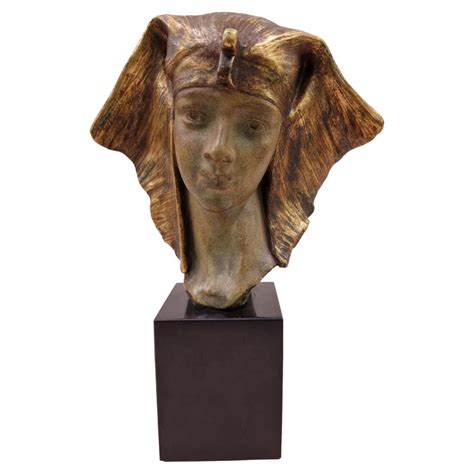 Italian Marble Bust Antique Sculpture Of Cleopatra By Aristede