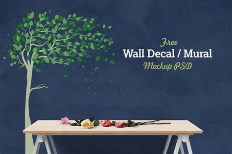 Download Free Wall Decal Art Mockup | Mockuptree