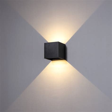 6 watt black finish up and down outdoor led wall light etsy uk