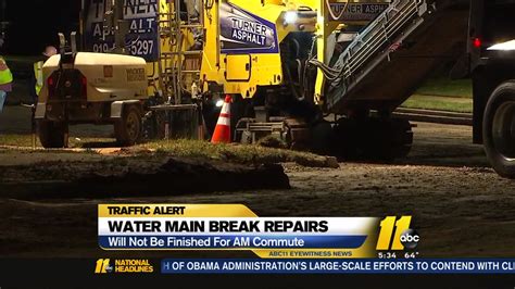 Cary Road Closed By Water Main Breaks Repaired Abc11 Raleigh Durham