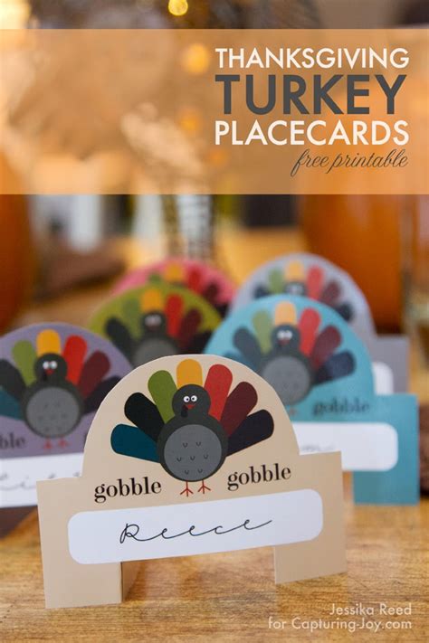 Thanksgiving Turkey Placecards Free Printables Jessika Reed