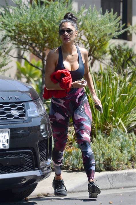 Nicole Scherzinger Shows Off Her Taut Physique In Sports Bra And Leggings While Leaving A