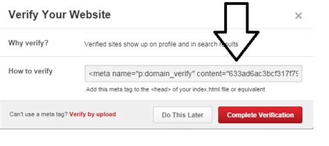 How To Easily Verify Your Pinterest Account On Wordpress Blog