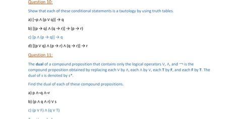 Solved Question 10 Show That Each Of These Conditional