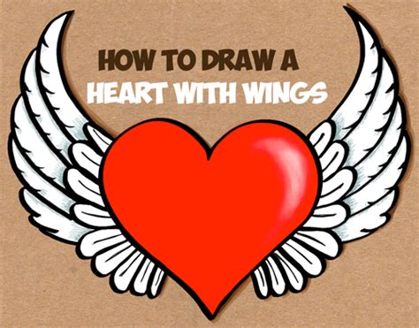 How To Draw A Heart With Wings Easy Step By Step Drawing Tutorial