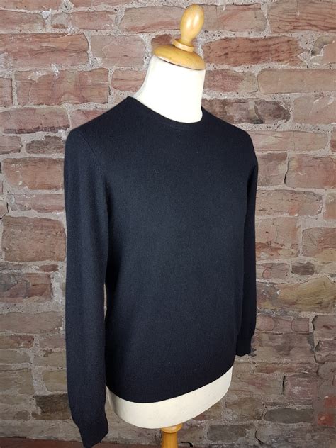 Marks And Spencer Black Crew Neck Cashmere Jumper Softtouch Cashmere