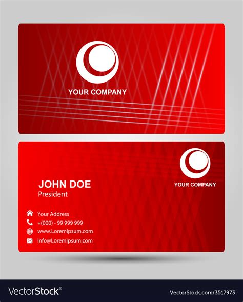 Red Business Card Royalty Free Vector Image Vectorstock