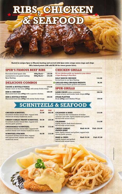 Spur Steak Ranches Menu Prices And Specials