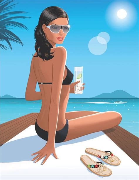 Ilustración Jason brooks Fashion art illustration Beach illustration