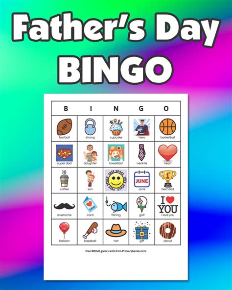 Fathers Day Bingo Game Free Printable Game From Primarygames