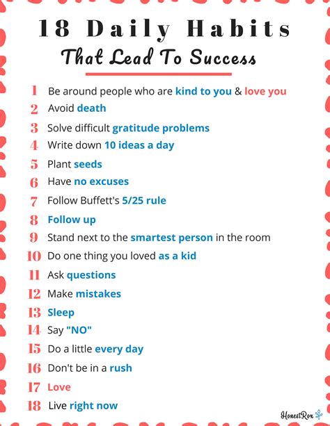 18 Daily Habits That Lead To Success - HonestRox
