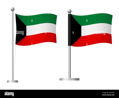 Kuwait Flag On Pole Metal Flagpole National Flag Of Kuwait