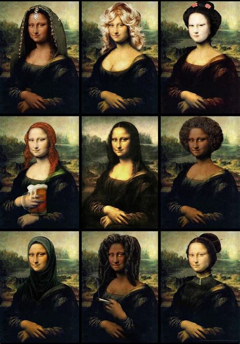 50x70cm Poster Leonardo Da Vinci Renaissance Multicultural Mona Lisa