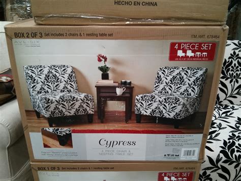 Black and white plaid chair. Ave Six Cypress Chair and Table Set