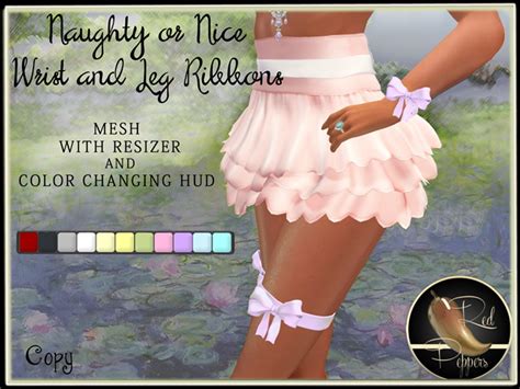 Second Life Marketplace Naughty Or Nice Wrist And Leg Ribbons