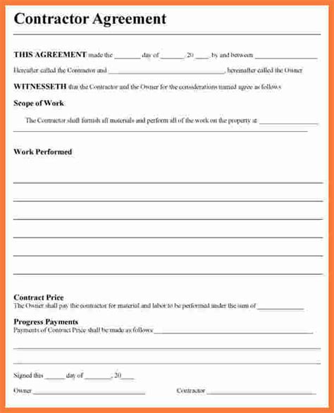 7 Contractor Contract Template Marital Settlements