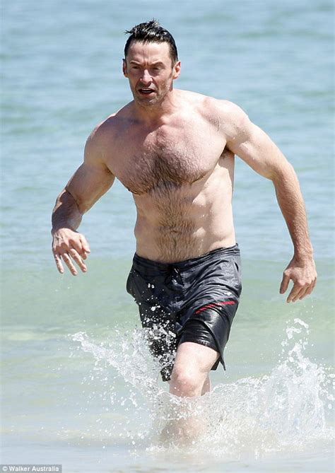 Shirtless Hugh Jackman Shows Off His Muscles At Bondi Beach Daily