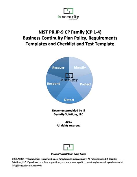Business Continuity Plan Policy Requirements And Test Templates Nist