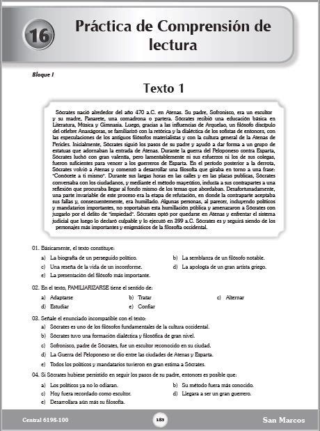 Ejercicios de Comprensión Lectora para Secundaria Fichas en PDF
