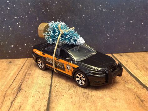Police Car Carrying Christmas Tree Ford Stste Police Car Etsy 日本