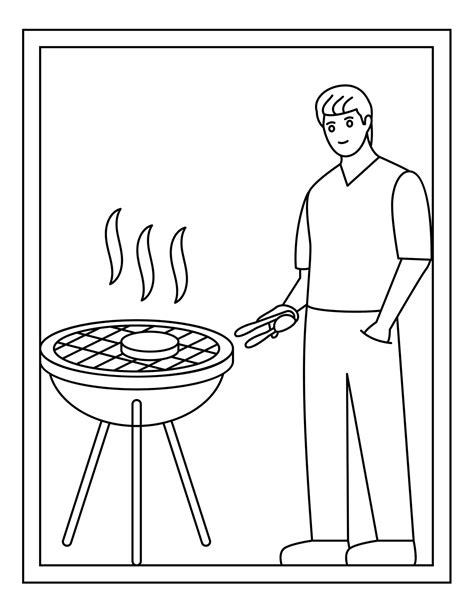 Barbecue Coloring Colouring Pages 16 Barbeque Bbq Designs Fun Etsy