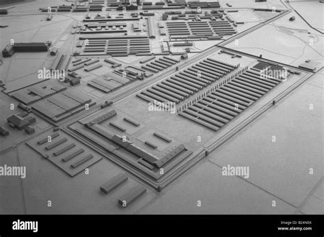 model showing the original layout of the concentration camp at dachau