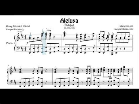 Aleluya de Handel Partitura de Piano Solo El Mesías Messiah Chorus