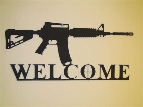 Ar 15 Colt Welcome Sign Gun Owner Protected Property