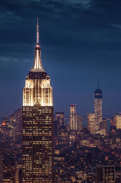 Empire State Building At Night By Dennis Fischer Photography