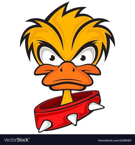 Cartoon Evil Face Duck With Collar Royalty Free Vector Image Graffiti