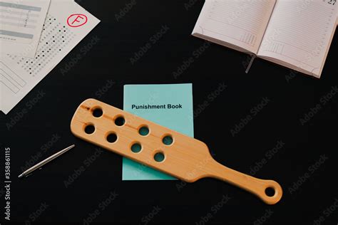 Punishment Book Wooden Paddle For Spanking On Headmaster S Or Teacher S Desk School Corporal